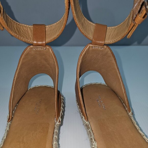 Rag & Bone Anteros Espadrille Women EU 38 Cotton Tan Ankle Strap Peep Toe Sandal - Picture 7 of 14